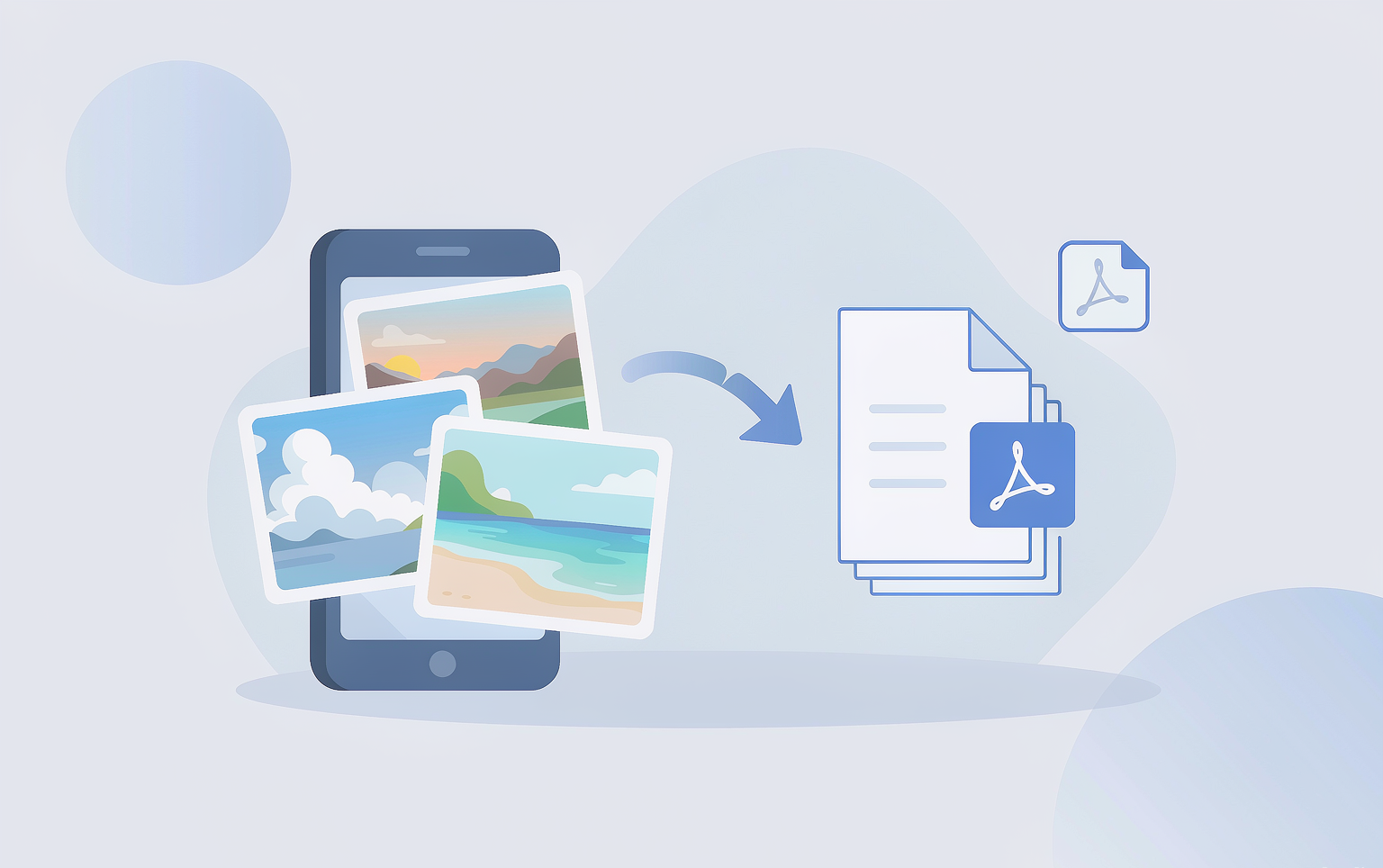 Phone photos being converted and combined into a single multi-page PDF