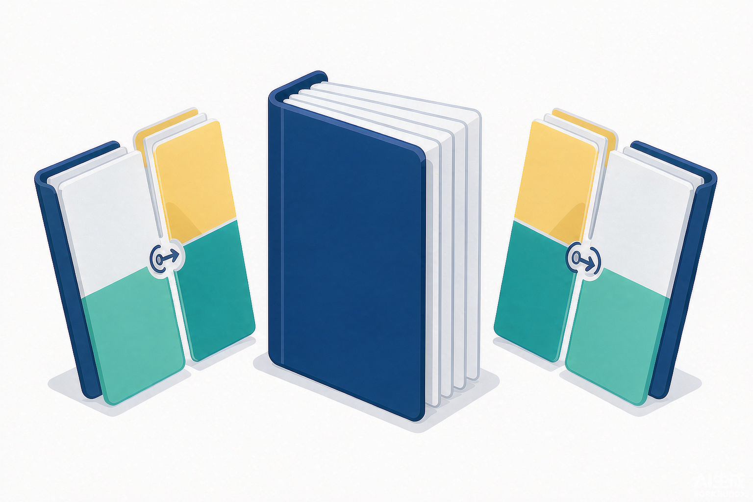 A multi-page PDF document being split into several separate files
